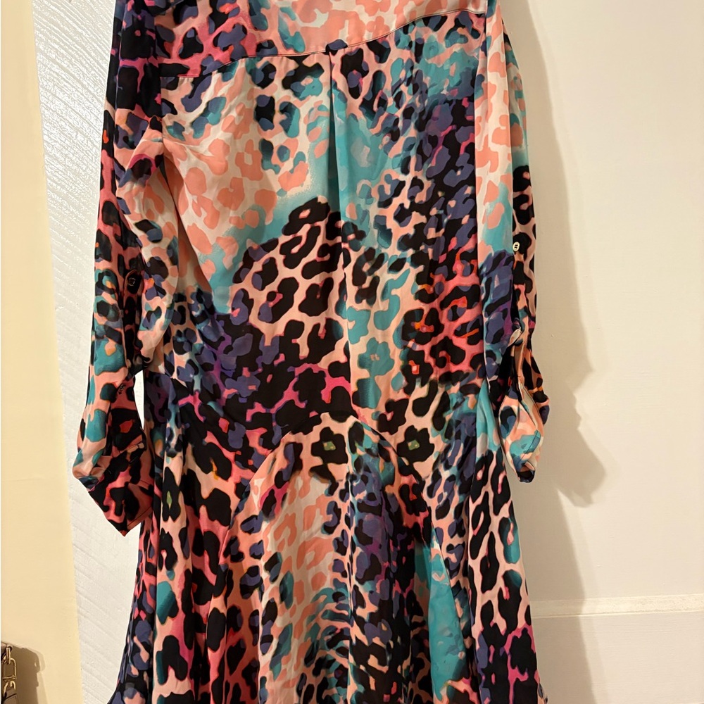 Bebe Multicolor Abstract Leopard Print Dress- Cor… - image 5
